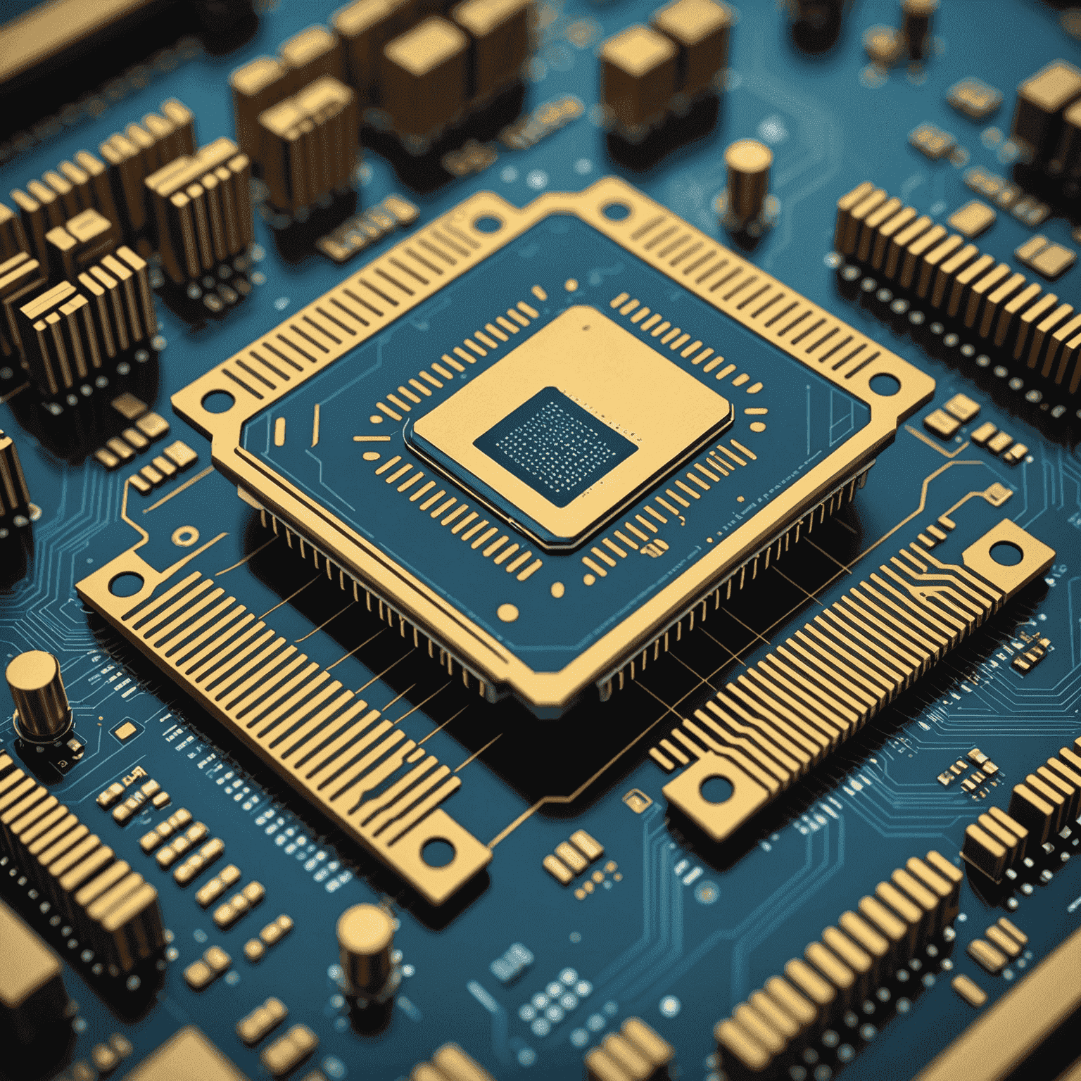 A futuristic computer chip with visible nanostructures, illustrating the miniaturization of electronic components